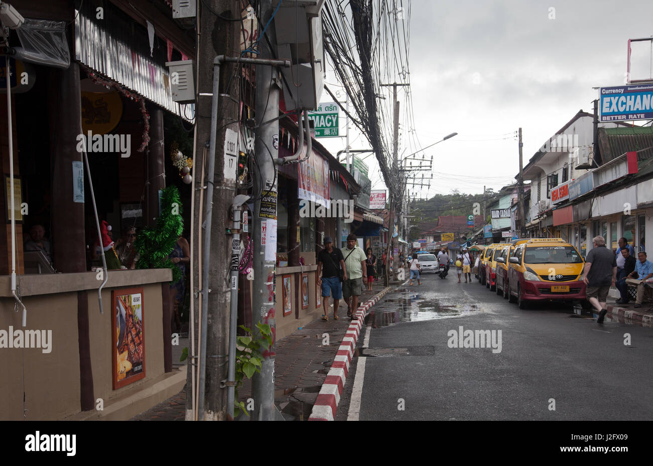 Dans Lamai Ko Samui après une averse - Thaïlande Banque D'Images