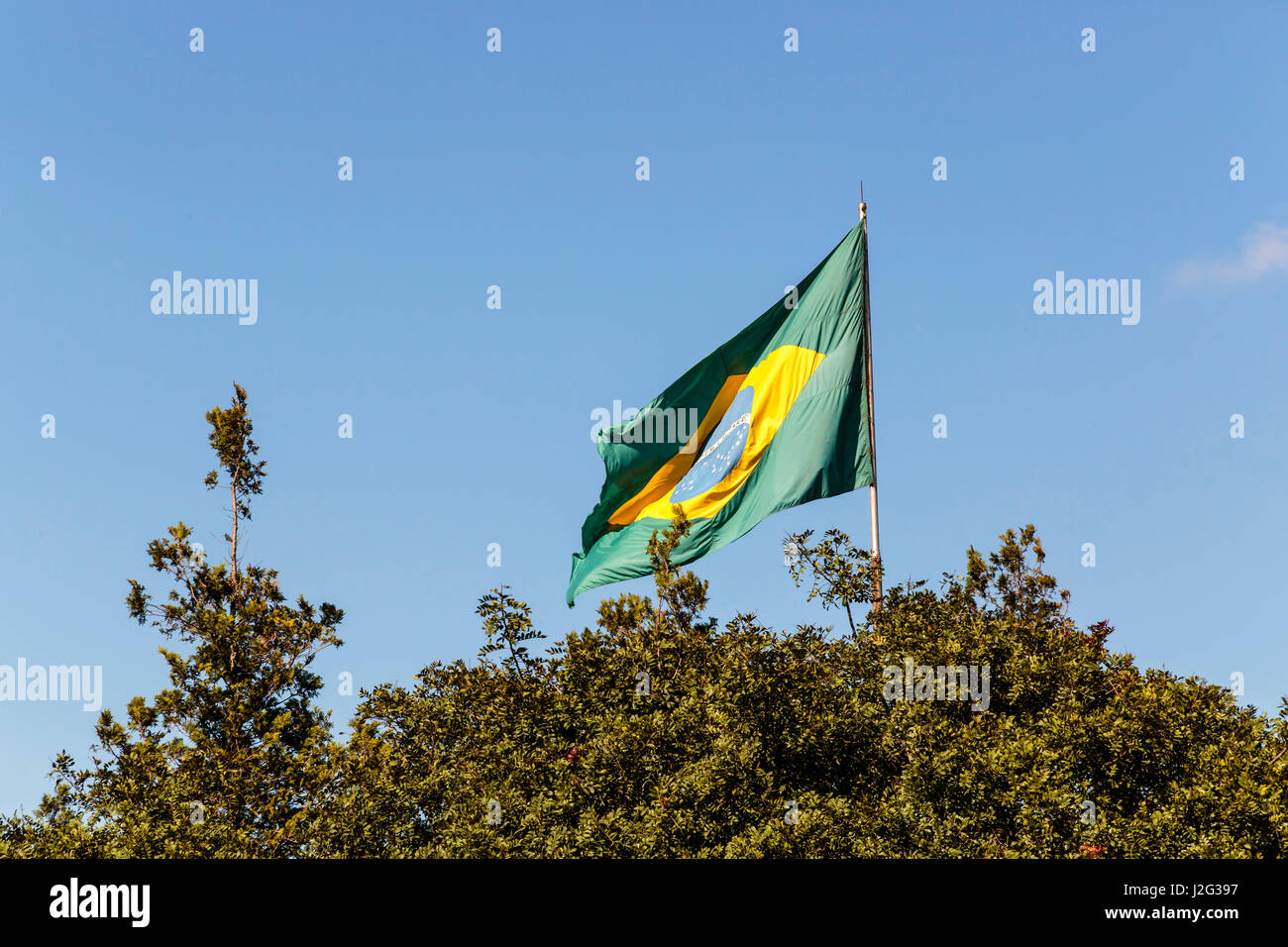 L'Amérique du Sud, Brésil, Parana. Avis de drapeau. Banque D'Images