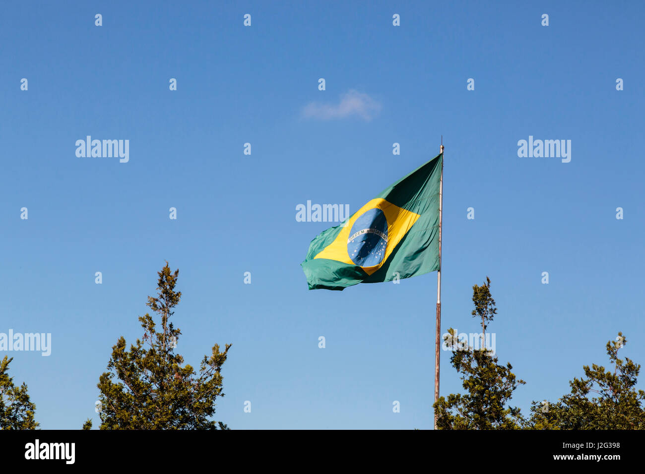 L'Amérique du Sud, Brésil, Parana. Avis de drapeau. Banque D'Images