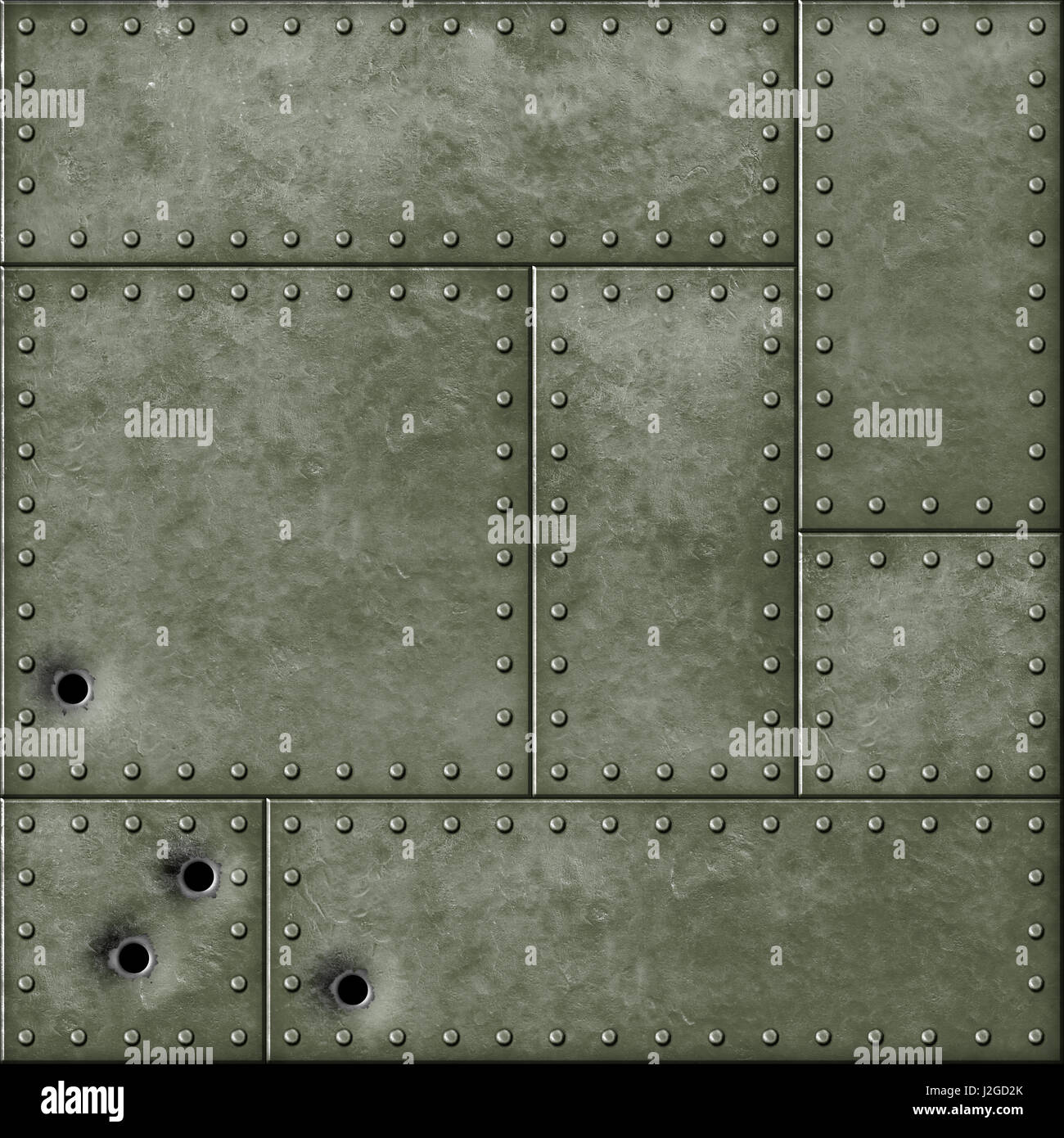 Plaque de métal militaire et trous de balle 3d illustration Banque D'Images