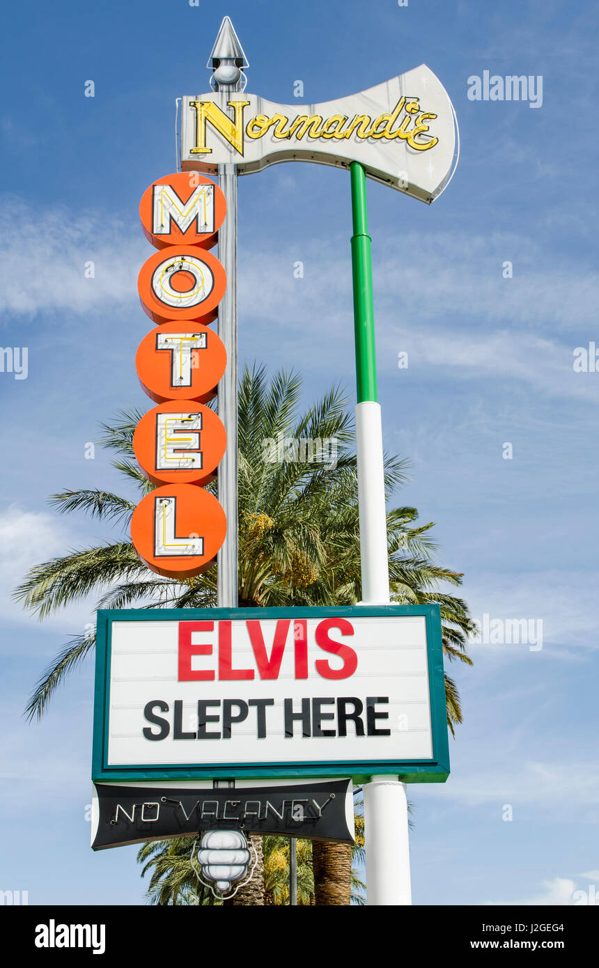 Le Normandie Motel où Elvis a dormi la première fois qu'il a effectuée à Las Vegas, Nevada. Banque D'Images Le Normandie Motel où Elvis a dormi la première fois qu'il a effectuée à Las Vegas, Nevada. Banque D'Images