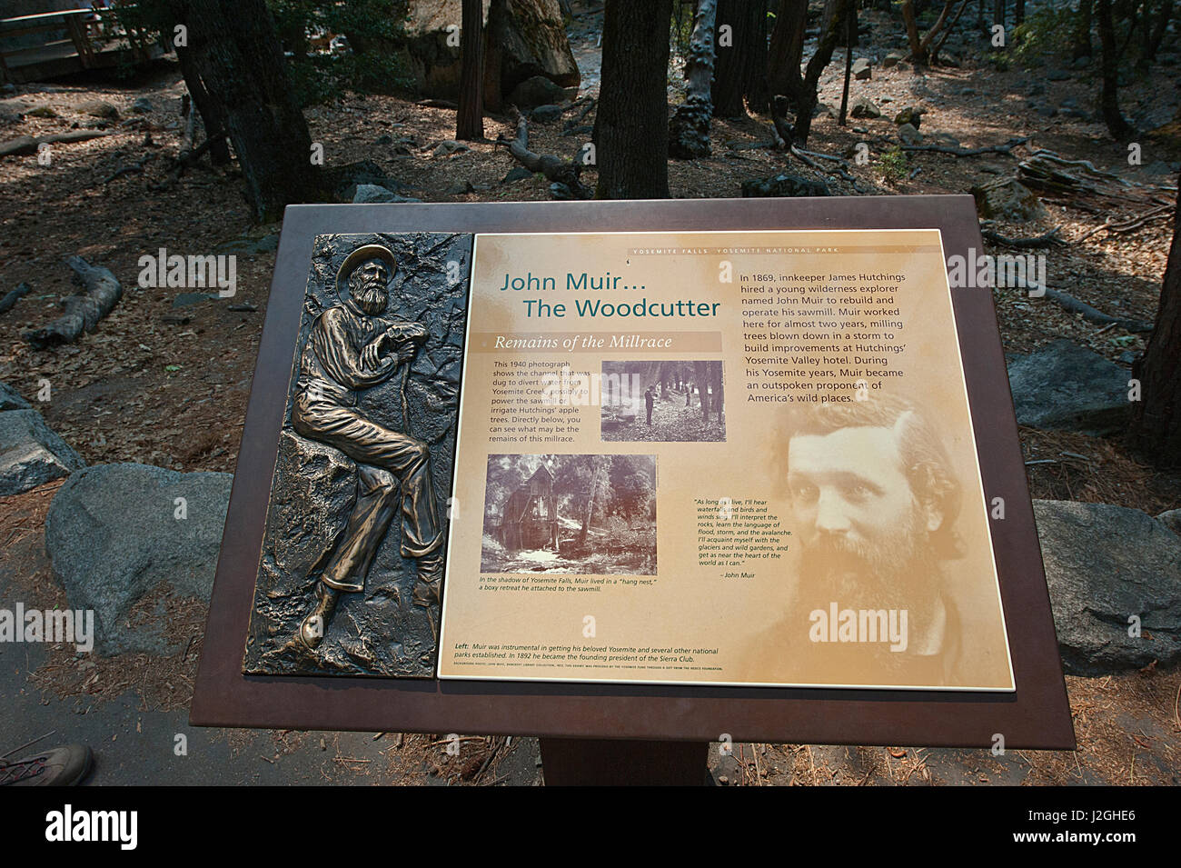 États-unis, Californie, Yosemite National Park, Yosemite Falls panneau  d'informations Photo Stock - Alamy