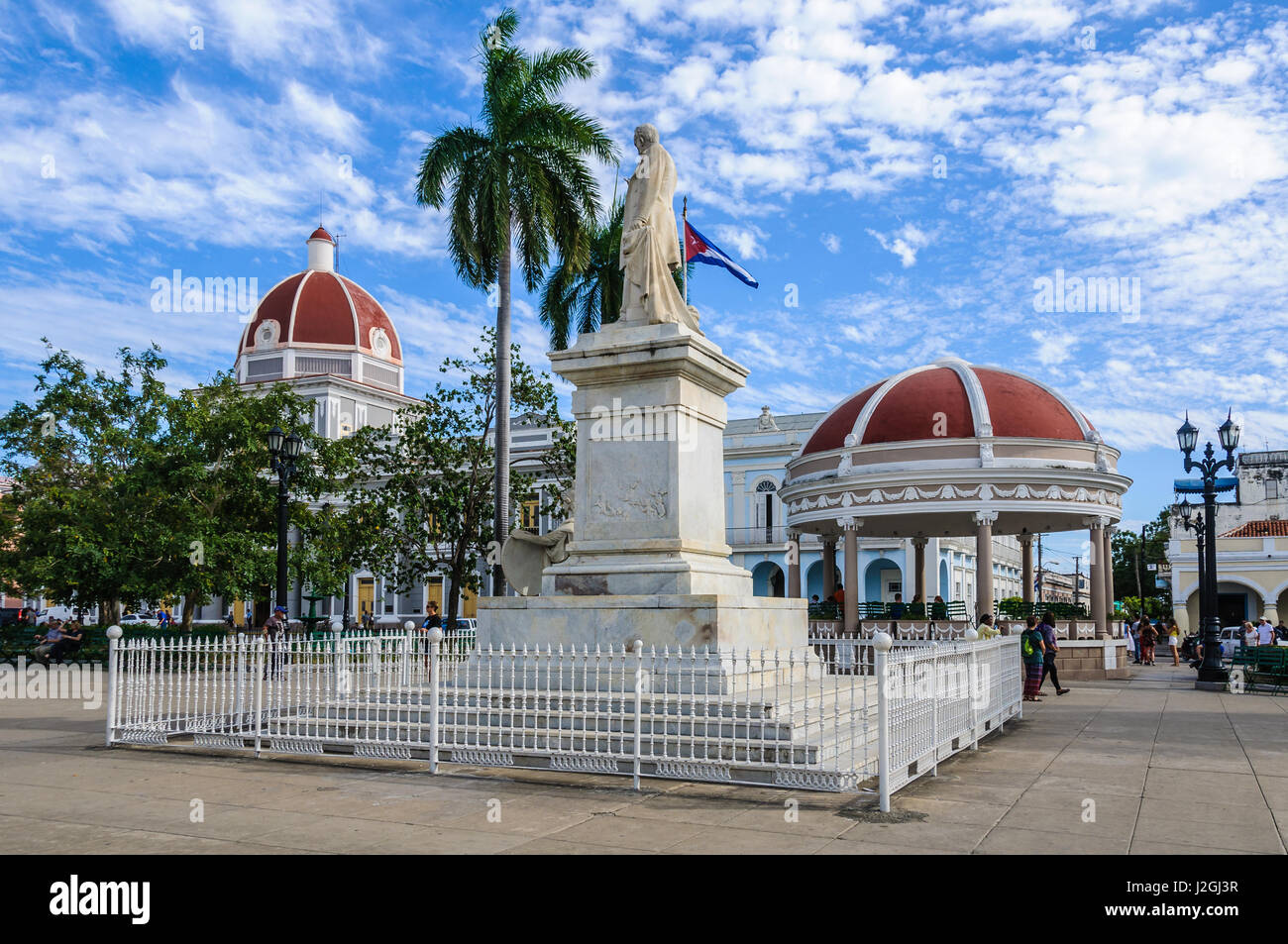 Jose Marti Park, l'UNESCO World Heritage place principale de Cienfuegos, Cuba Banque D'Images
