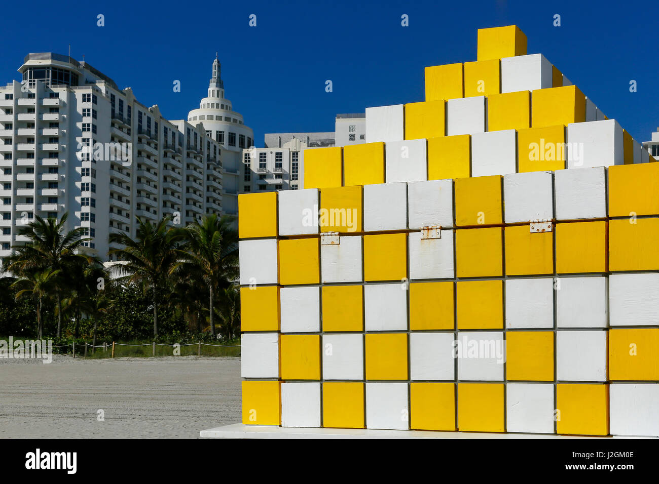 Installation d'Art Art déco, South Beach, Miami, Floride. Banque D'Images