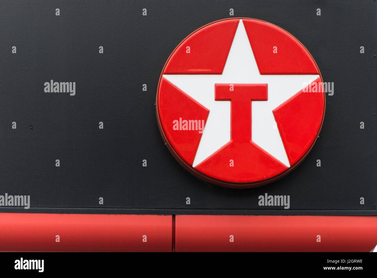 La station essence Texaco au logo Banque D'Images