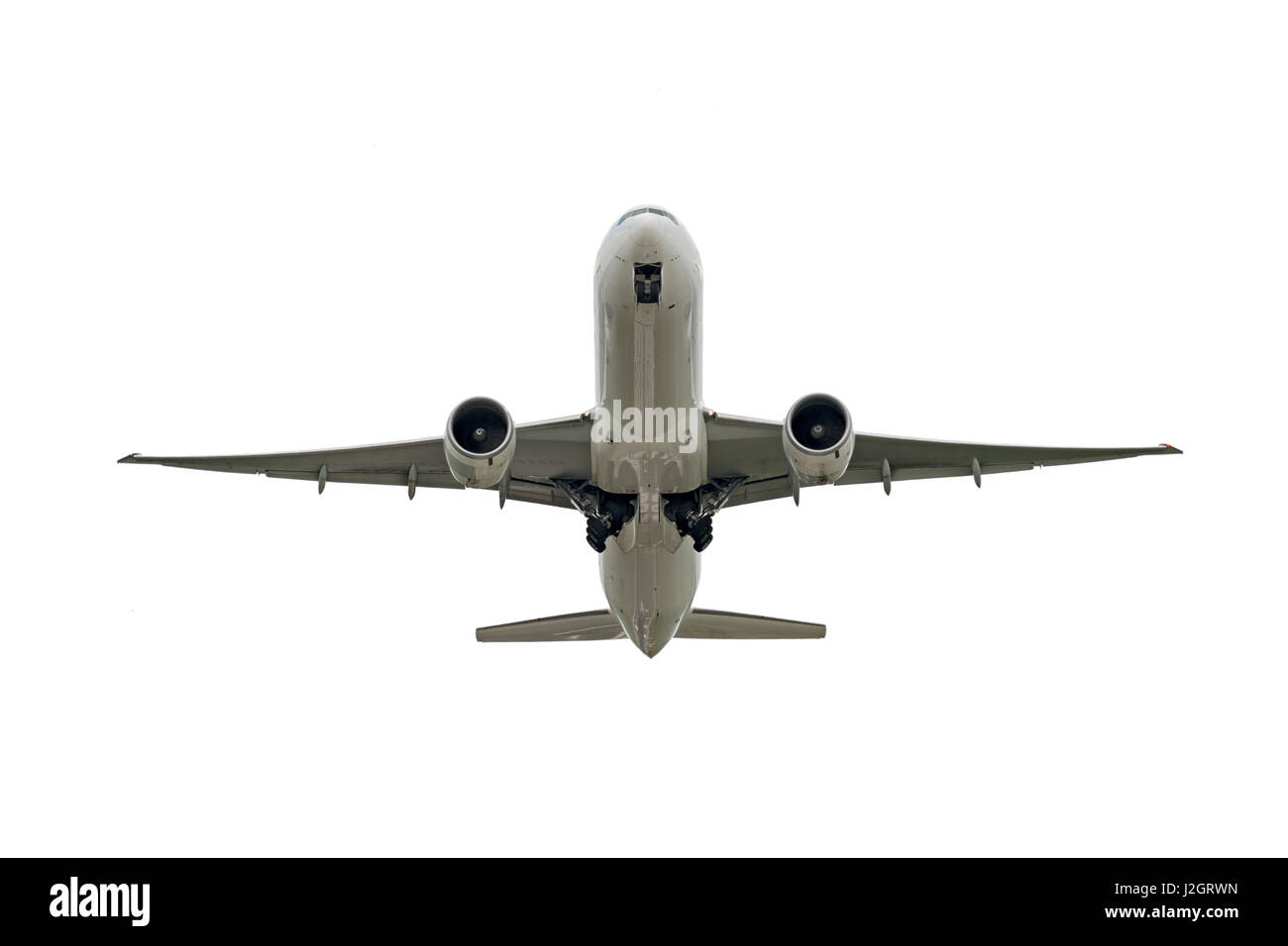 Big jet plane taking off sur fond blanc Banque D'Images