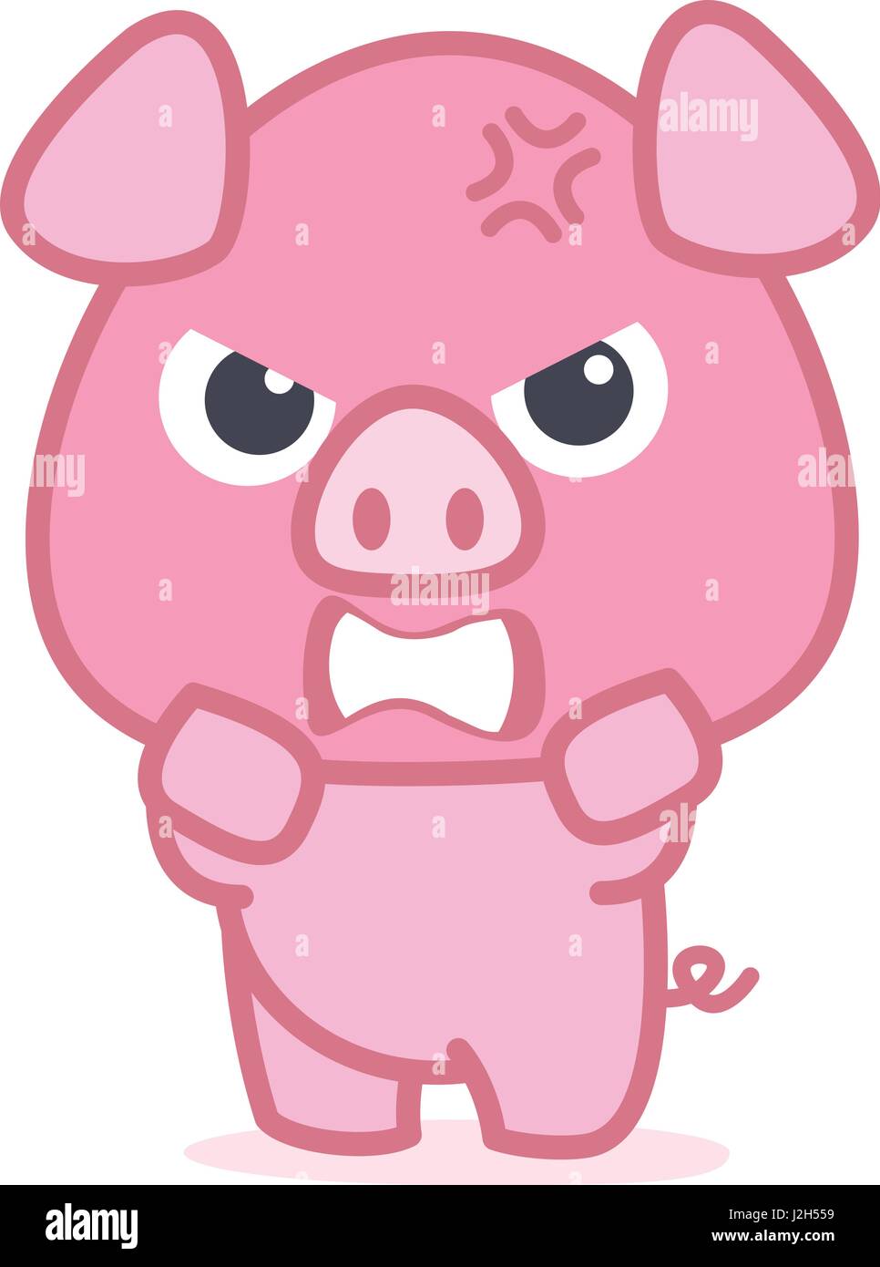 Personnage de porc en colère Illustration de Vecteur