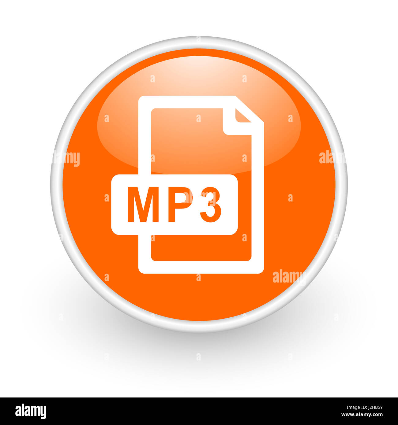 Fichier MP3 design moderne orange brillant icône web sur fond blanc Photo  Stock - Alamy
