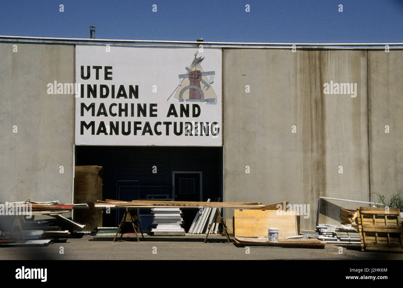 Ute Indian Machine et de la boutique et d'affaires situé sur la Réserve, Uintah et Ouray Fort Duchesne de l'Utah. Banque D'Images