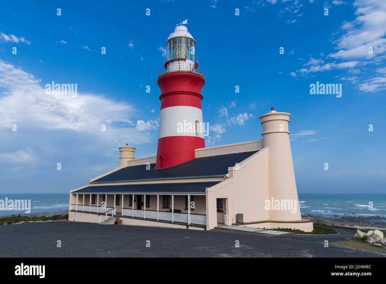Phare, cap Agulhas, Province Western Cape, Afrique du Sud Banque D'Images