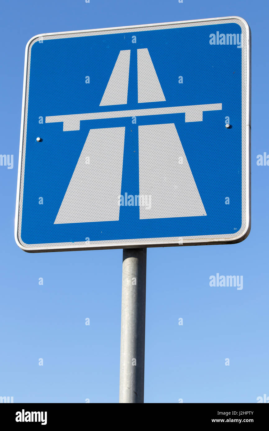 German road sign : autoroute Banque D'Images