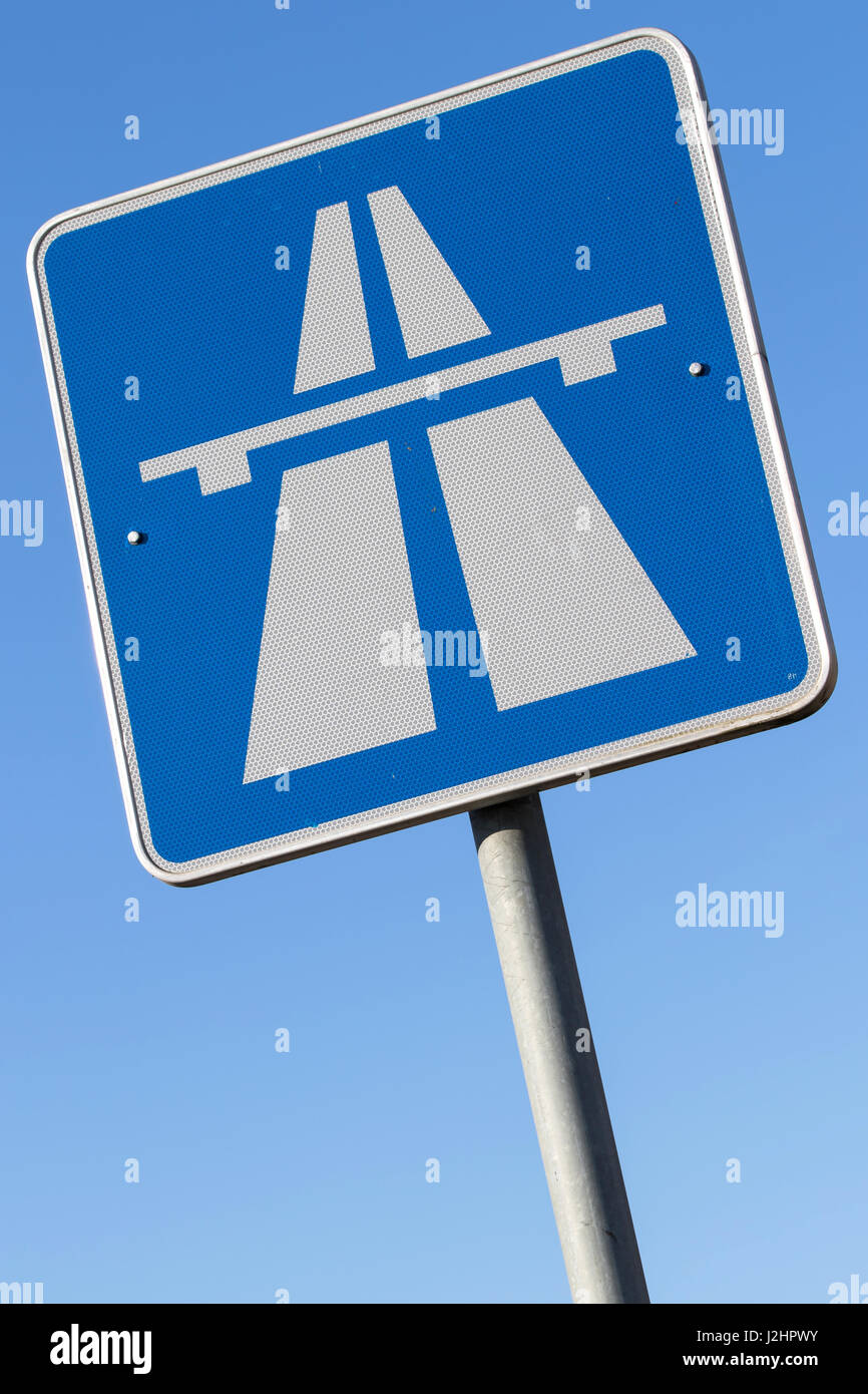 German road sign : autoroute Banque D'Images