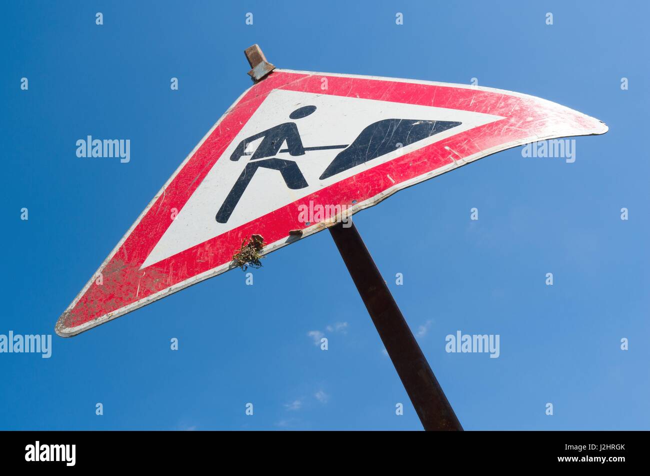 Travaux routiers : German road sign Banque D'Images