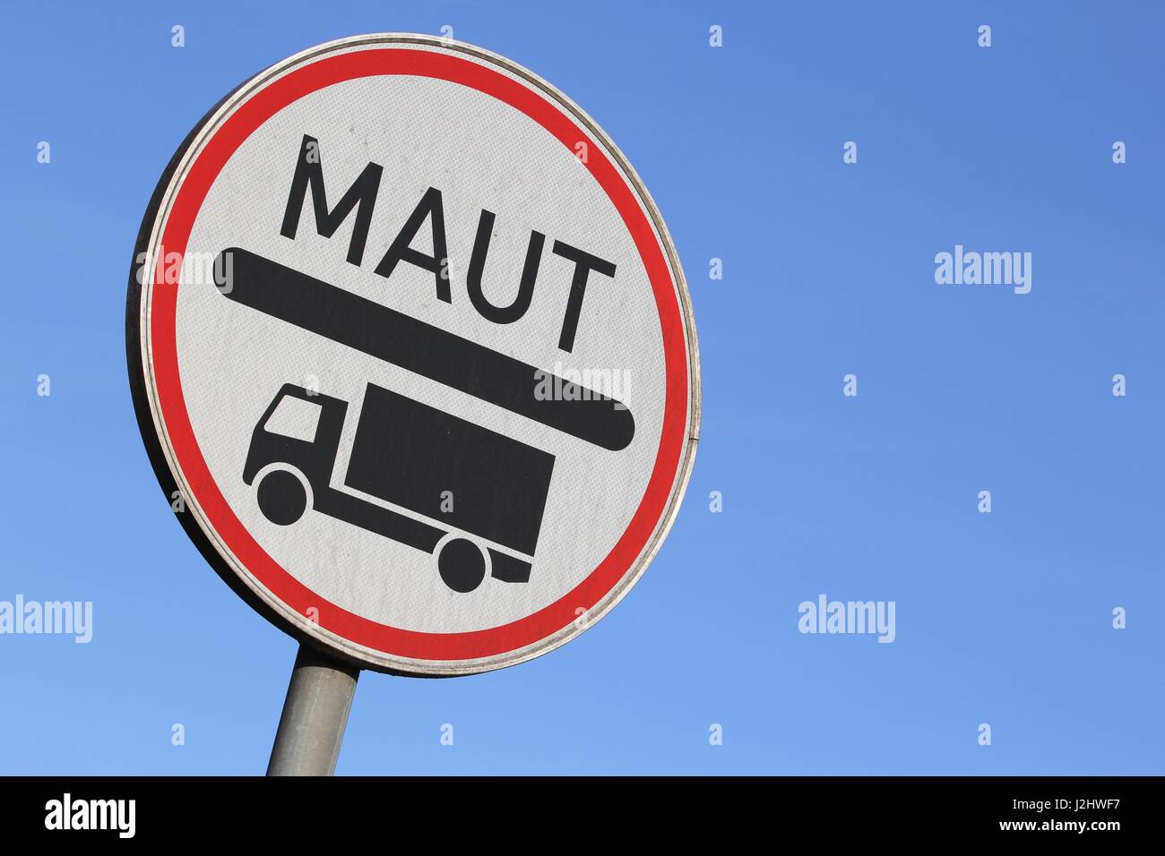 German road sign : route à péage Banque D'Images