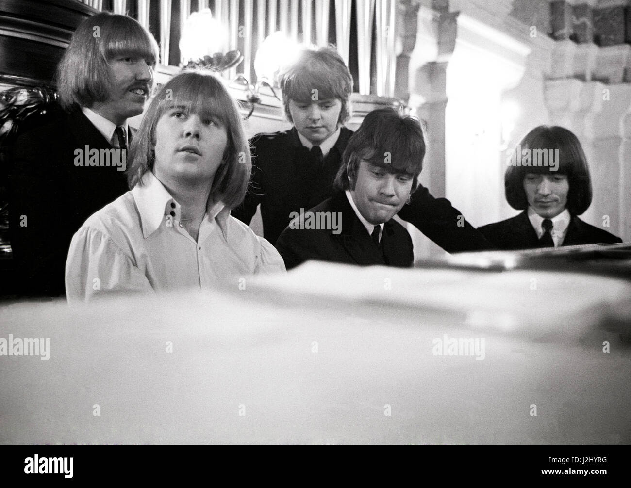 HEP STARS groupe pop suédois avec Lennart Hegland, Benny Andersson, Christer Pettersson Janne Frisk,et Sven Hedlund en studio d'enregistrement 1967 Banque D'Images