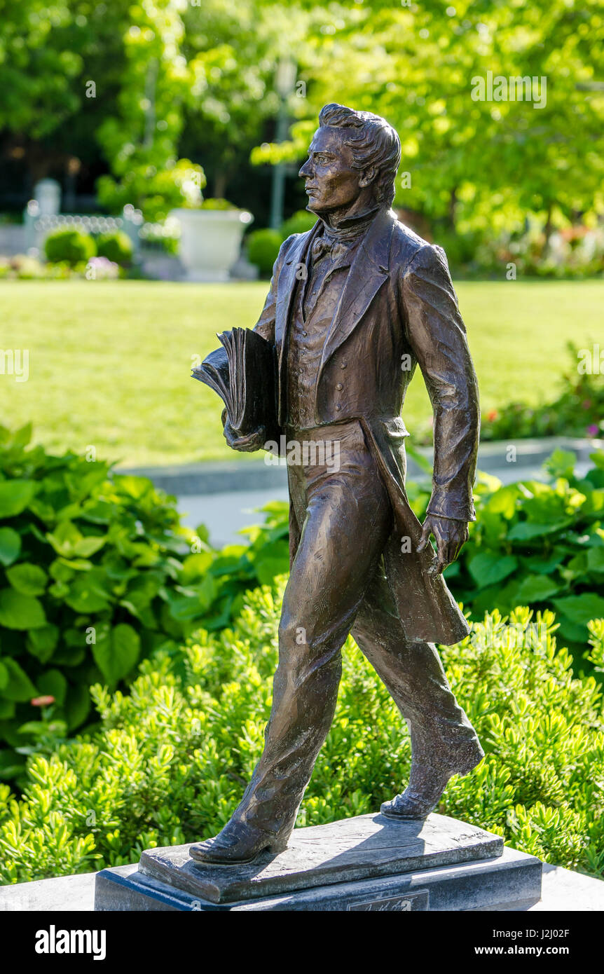 Statue de Joseph Smith, Jr., Temple Square, Salt Lake City, Utah, USA. Banque D'Images