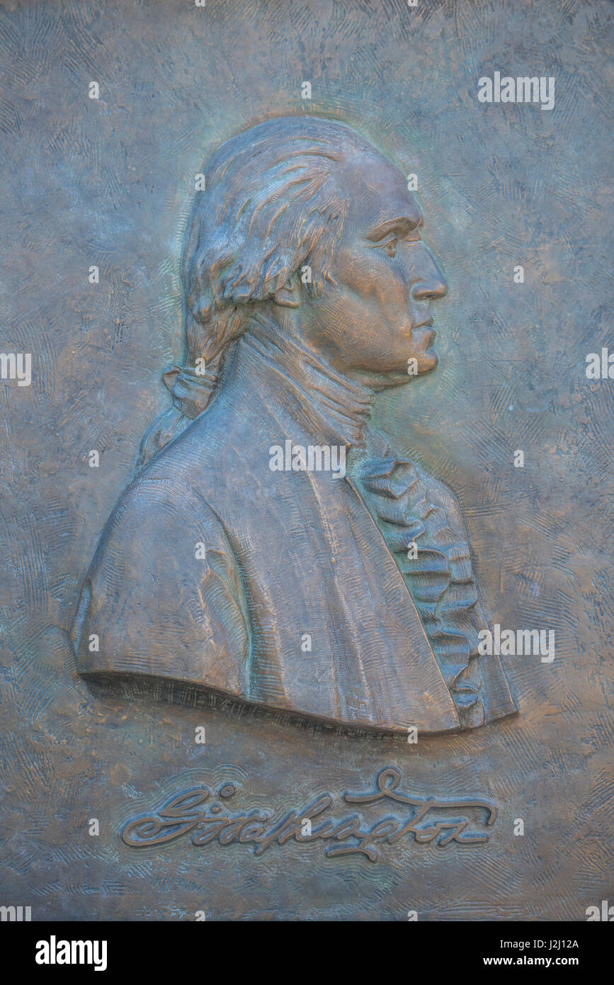 Sculpture Relief, George Washington, Mount Vernon, Virginia, USA Banque D'Images