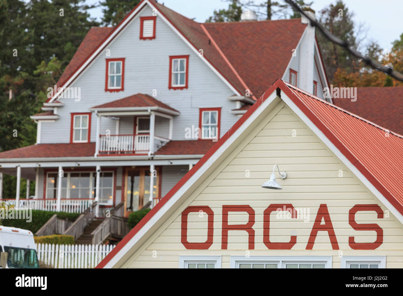 Orcas Hotel, hôtel de caractère situé sur l'île Orcas, San Juan Islands, WA Banque D'Images