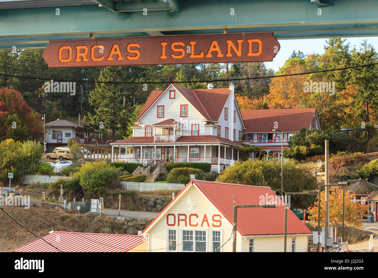 Orcas Hotel, hôtel de caractère situé sur l'île Orcas, San Juan Islands, WA Banque D'Images