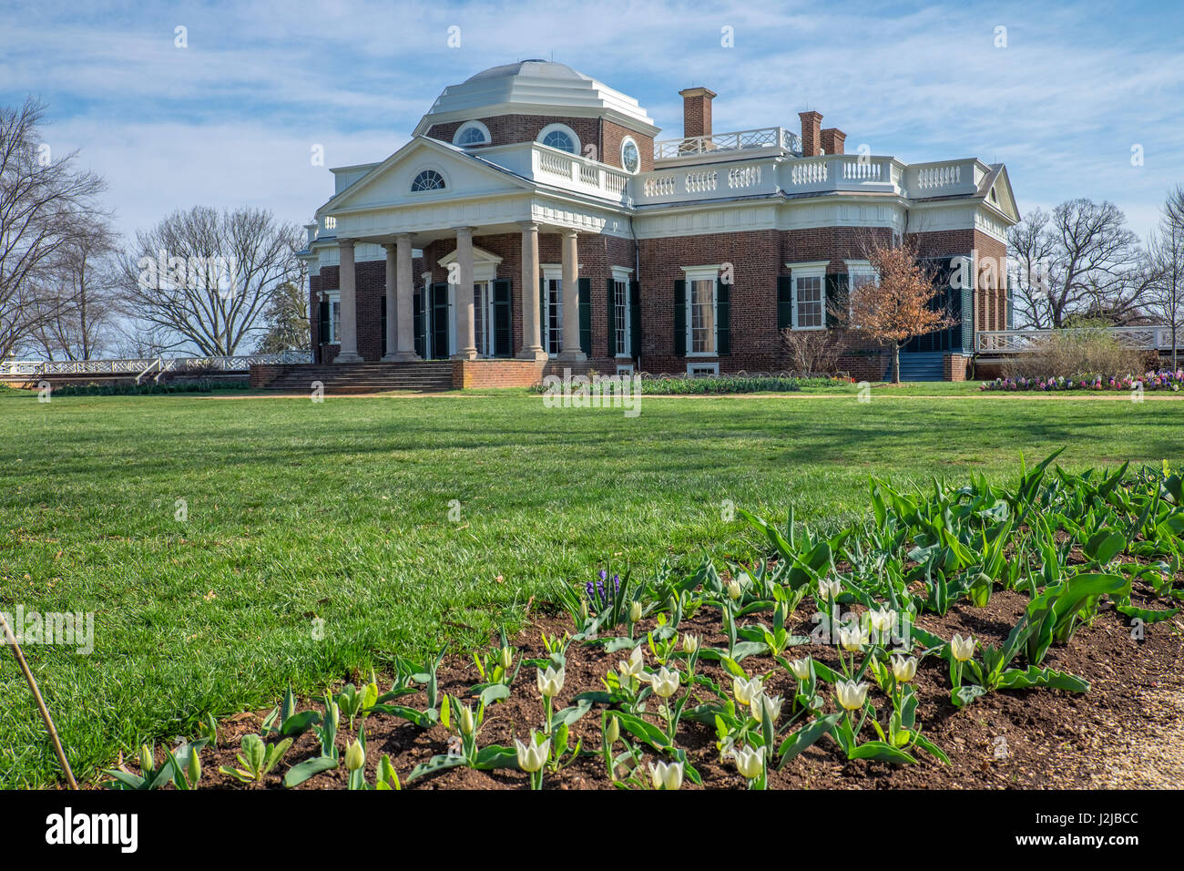House, Monticello, Virginia, USA, West Lawn Banque D'Images