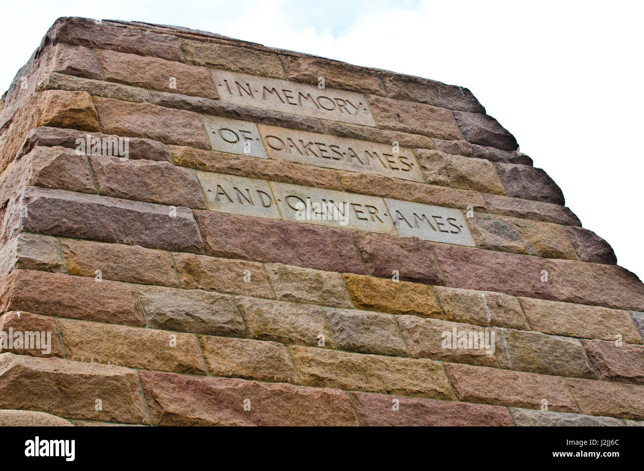 USA, Wyoming, Laramie, Ames, Monument dédié aux frères qui ont financé la Union Pacific Railroad situé au point le plus haut Banque D'Images