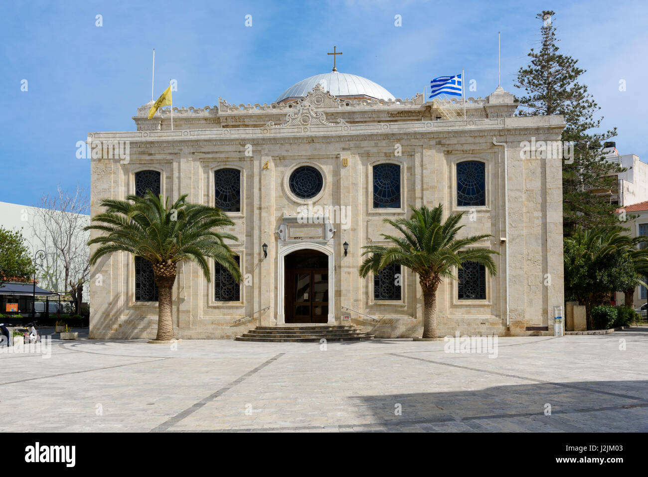 L'Église d'Ayios Titos, Héraklion, Crète, Grèce. Banque D'Images