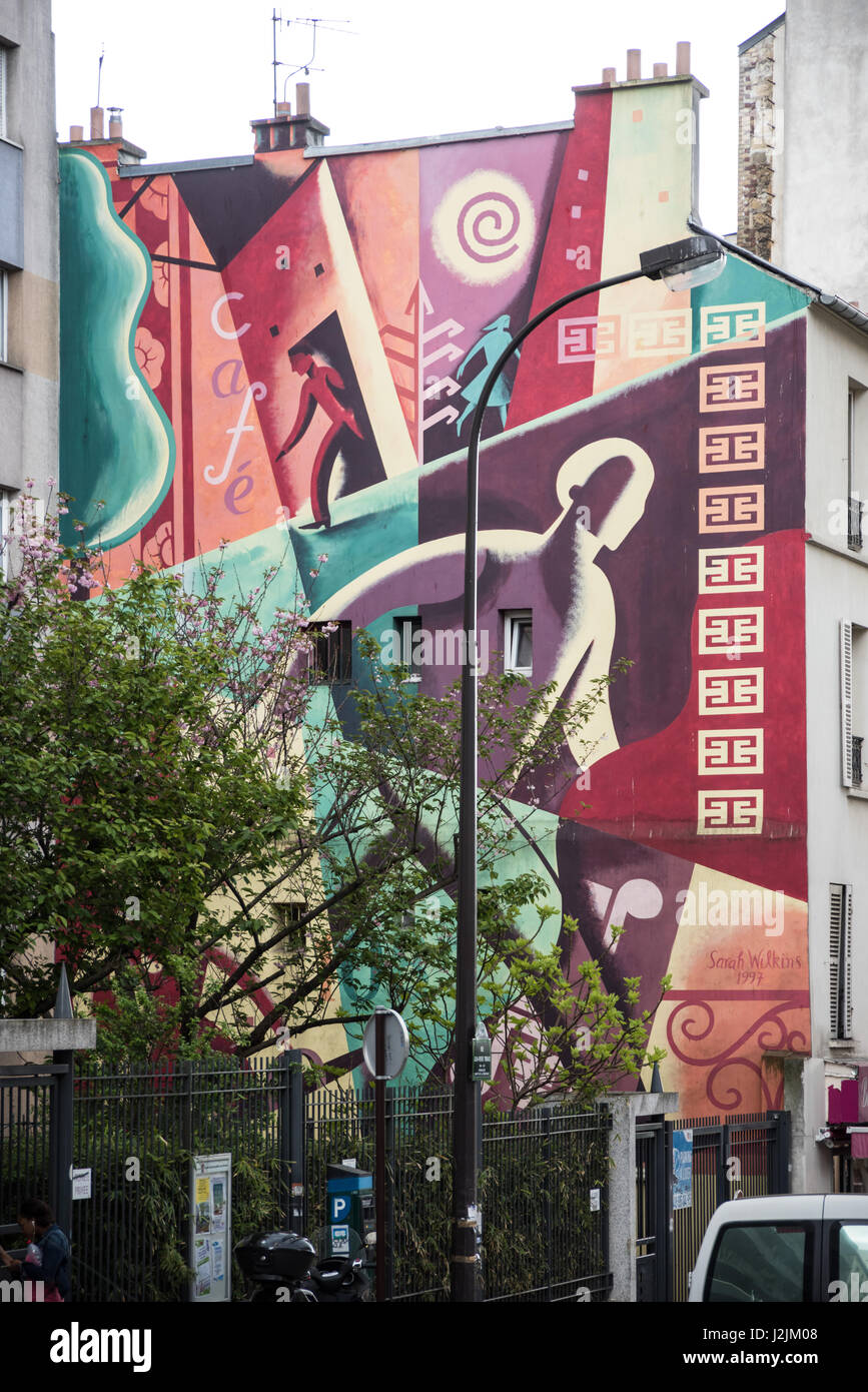 Paris, Graffity Banque D'Images