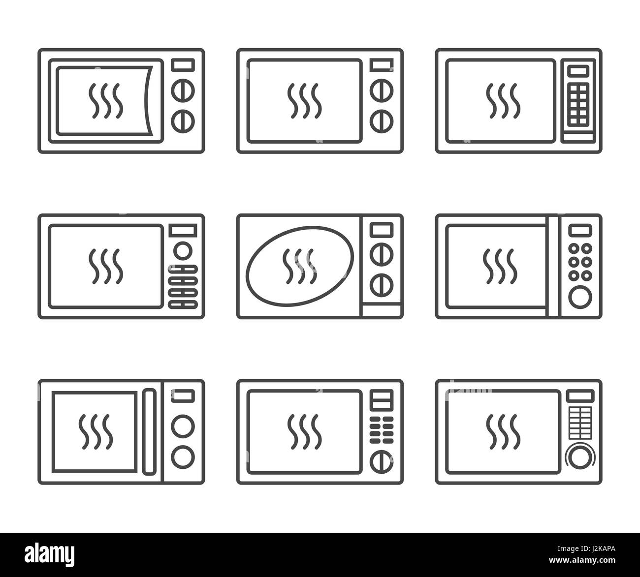 Four micro-ondes oevn icon set Illustration de Vecteur