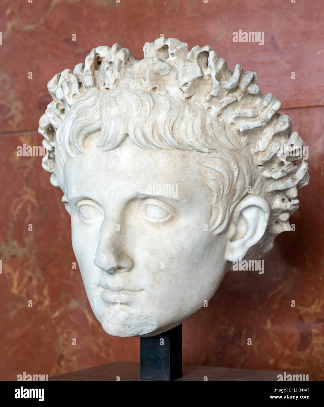 En tête de l'empereur Auguste, (63 BC-14), fondateur de l'Empire Romain et son premier empereur, date c.27 C.-B. Banque D'Images