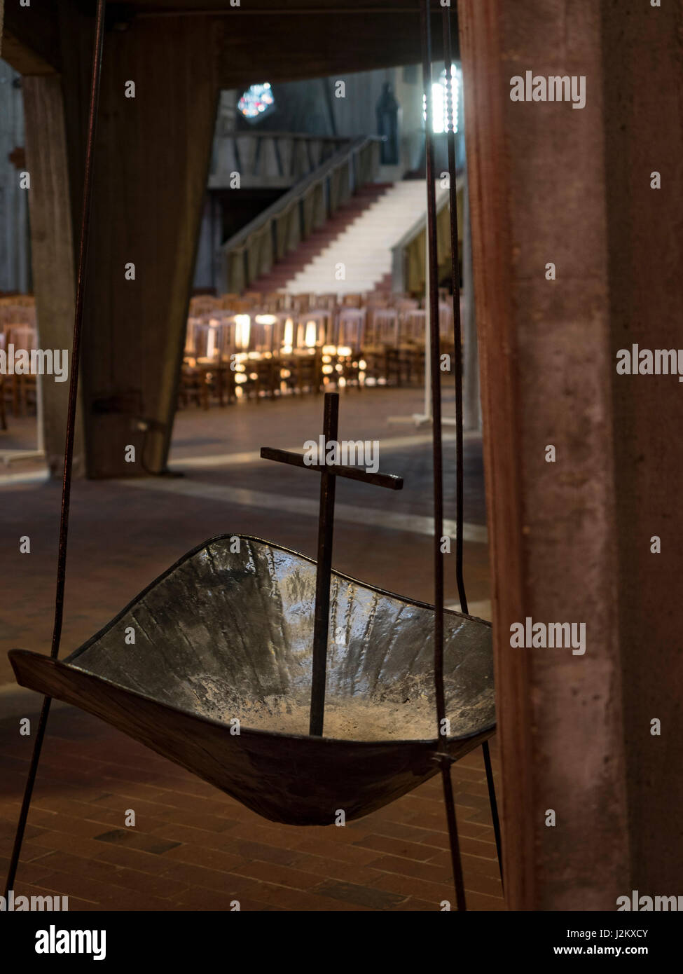 L'une des polices de l'église Notre-Dame de Royan, France, Europe. Banque D'Images