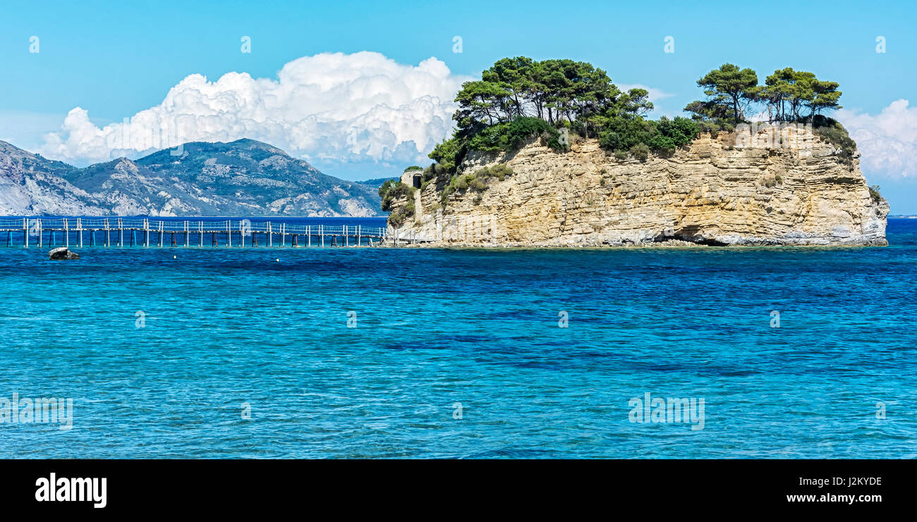 L'île d'Agios Sostis (Grèce, l'île de Zakynthos, Laganos) Banque D'Images