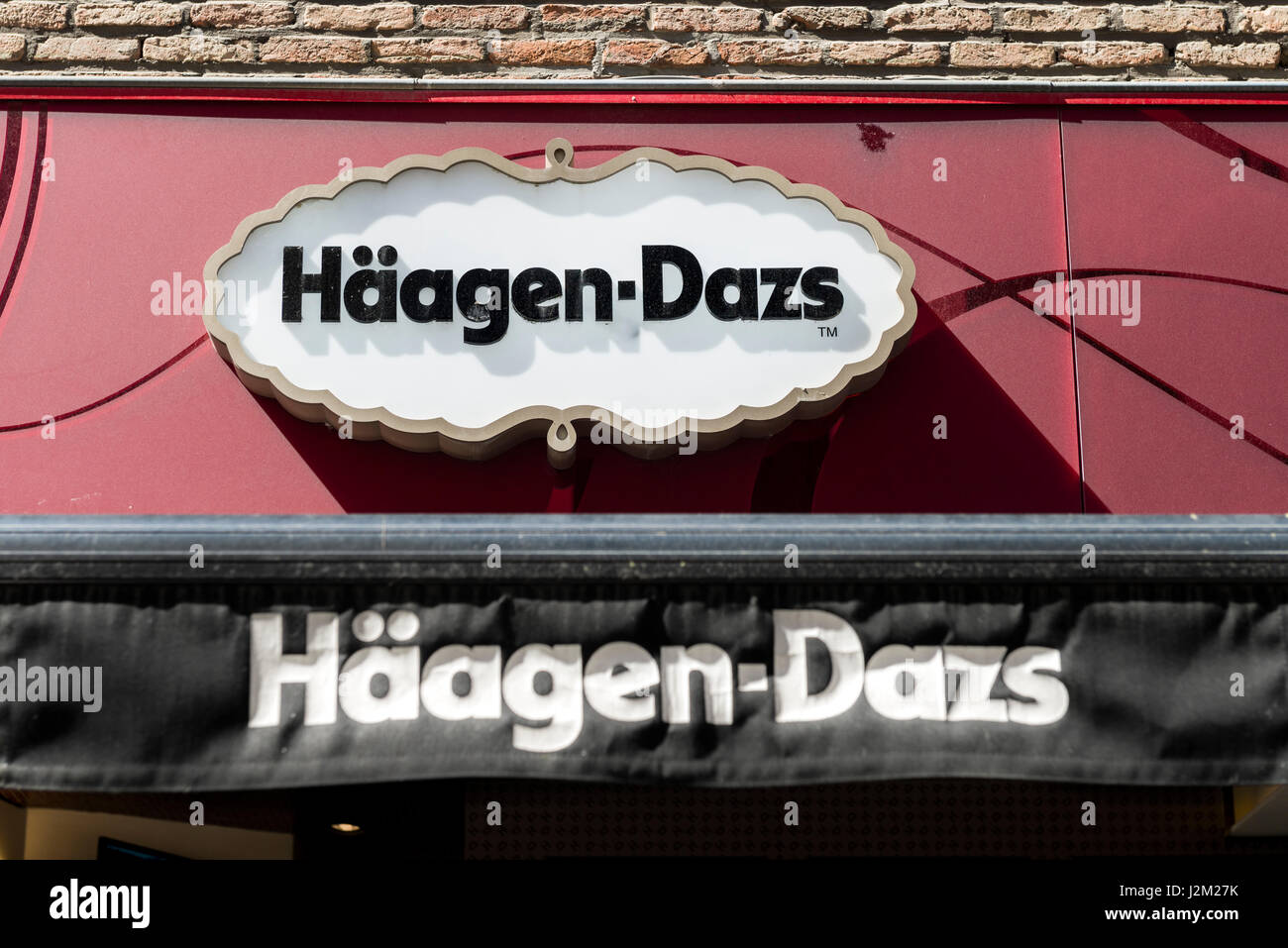 Magasin Häagen-Dazs à Anvers Banque D'Images