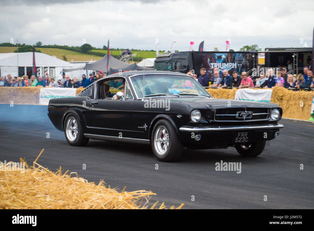 Laverstoke Park Farm, Overton, Basingstoke, Hampshire, Royaume-Uni. 28 août 2016. 1965 Ford Mustang sur la piste de course de côte à Radio 2 breakfast show DJ, Chris Evans Location Fest 2016 - Location du Sud, de l'alimentation, de la famille et de la musique pour enfants de la BBC dans le besoin. © Vous Bailey / Alamy Banque D'Images