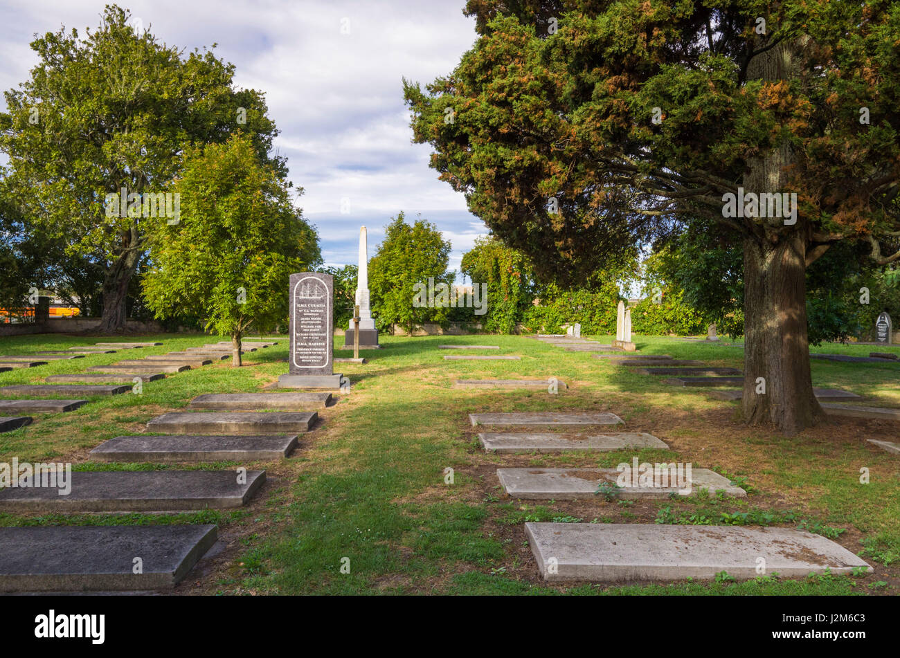 Nouvelle Zélande, île du Nord, Rangiriri, guerre Maori et les premiers colons Cemetery Banque D'Images
