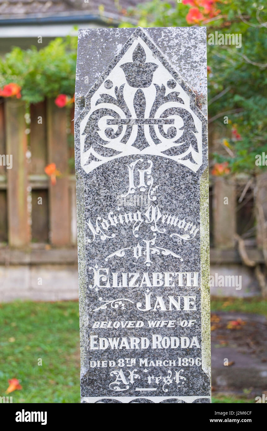 Nouvelle Zélande, île du Nord, Rangiriri, guerre Maori et les premiers colons Cemetery Banque D'Images