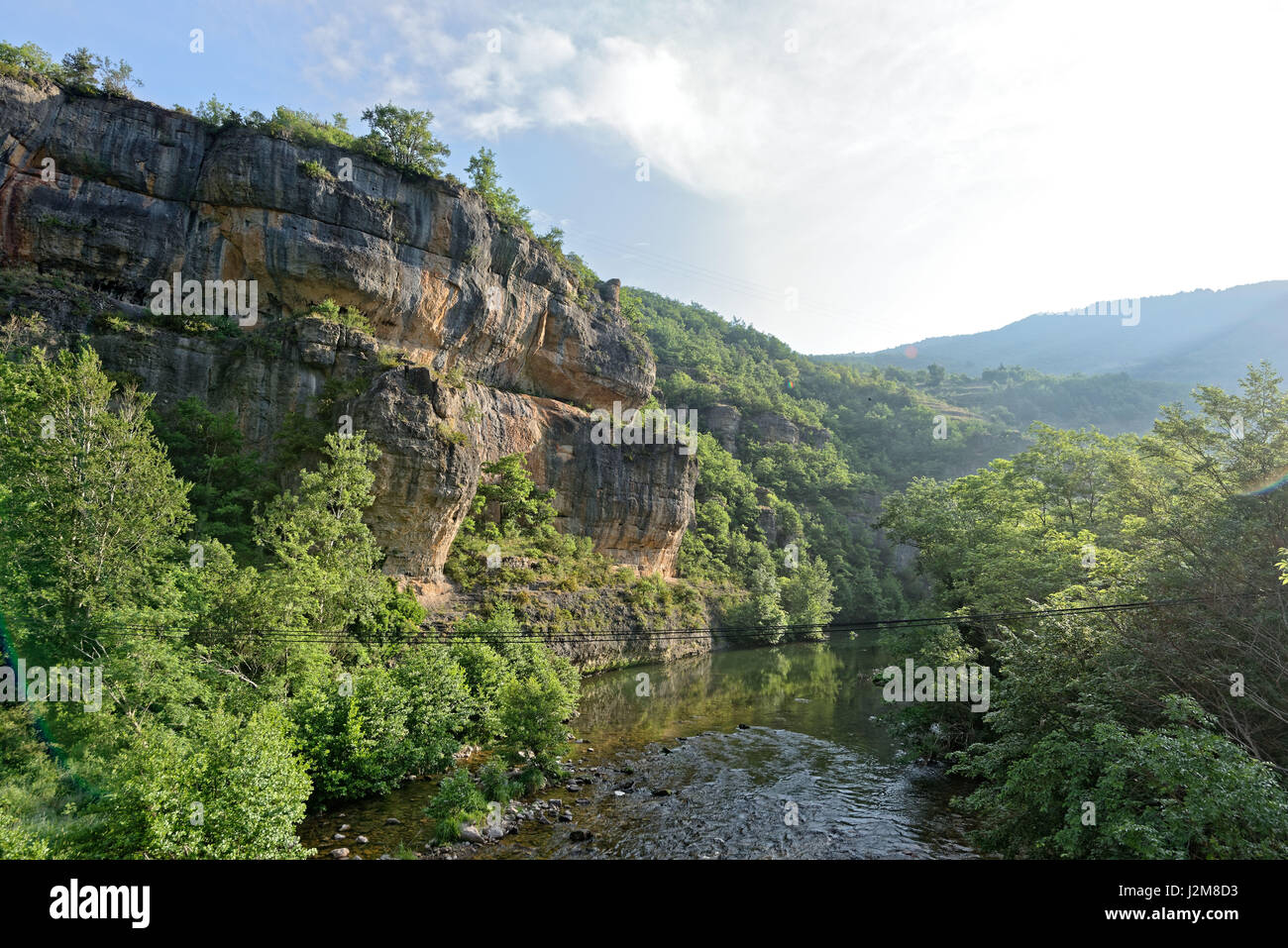 La France, l'Aveyron, Parc Naturel Régional des Grands Causses (Parc Naturel Régional des Grands Causses), la vallée de la Dourbie Banque D'Images