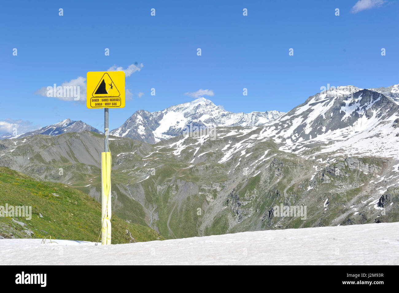 France, Savoie, Vanoise, La Plagne, avec vue sur le glacier de Bellecôte à partir de la roche de Mio (2700m) Banque D'Images