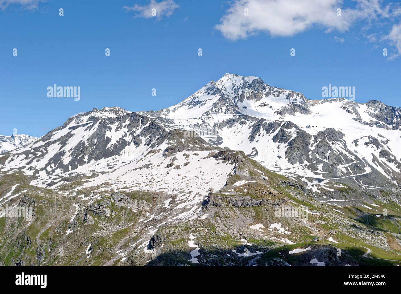 France, Savoie, Vanoise, La Plagne, avec vue sur le glacier de Bellecôte à partir de la roche de Mio (2700m) Banque D'Images