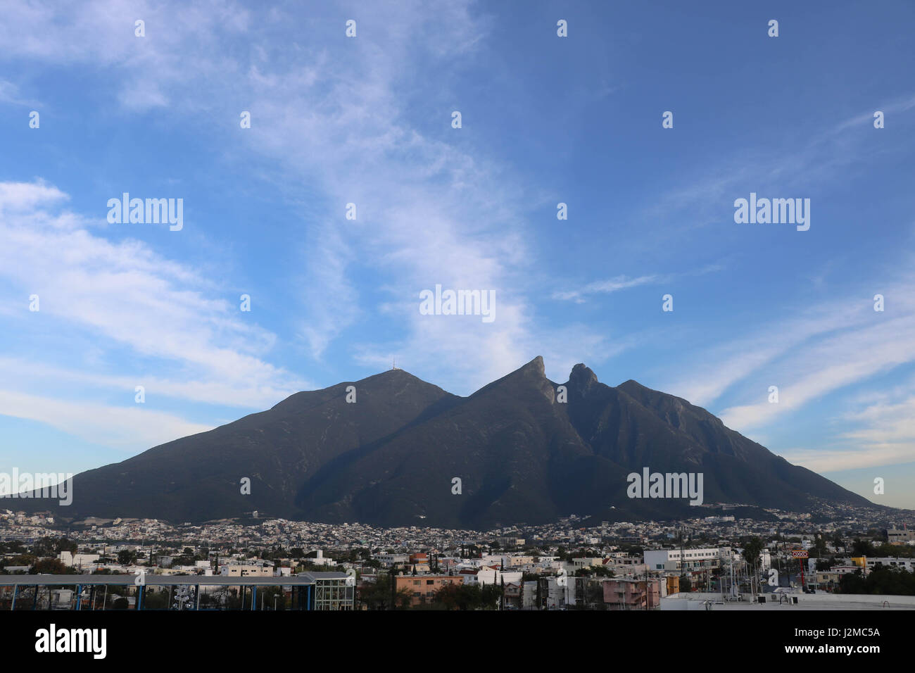 Montagnes emblématiques à Monterrey Mexique Banque D'Images