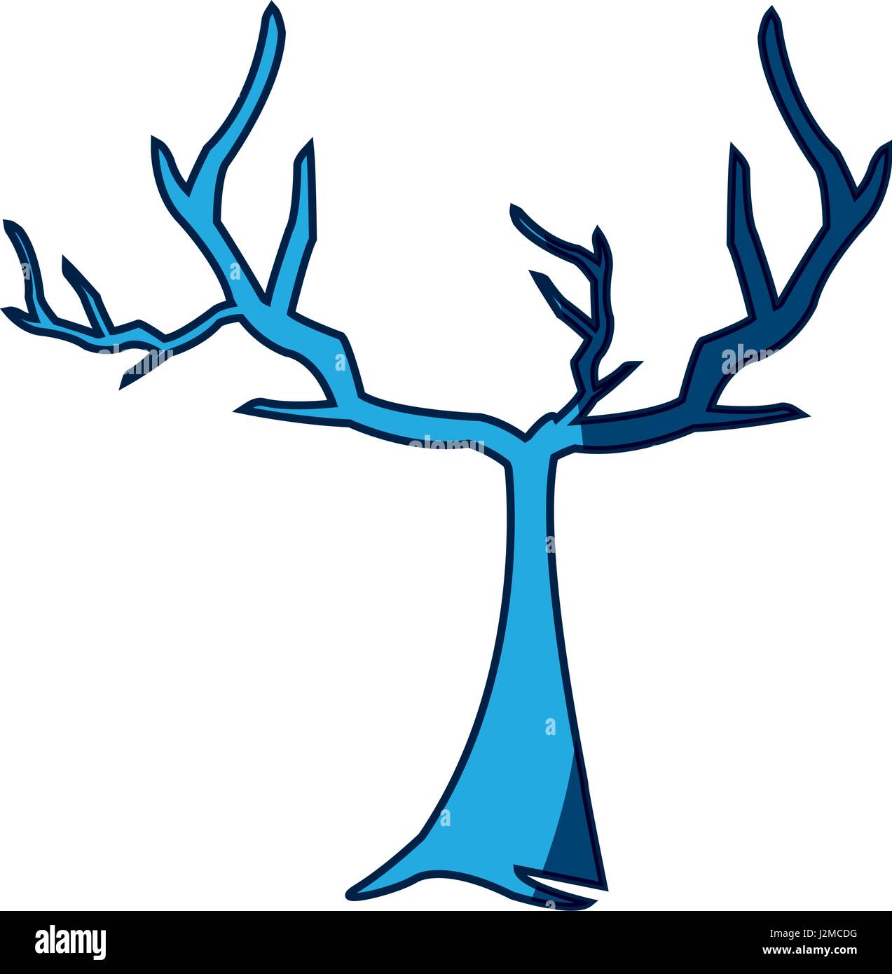 Blue Tree branches flétries rustique d'esprit libre Illustration de Vecteur