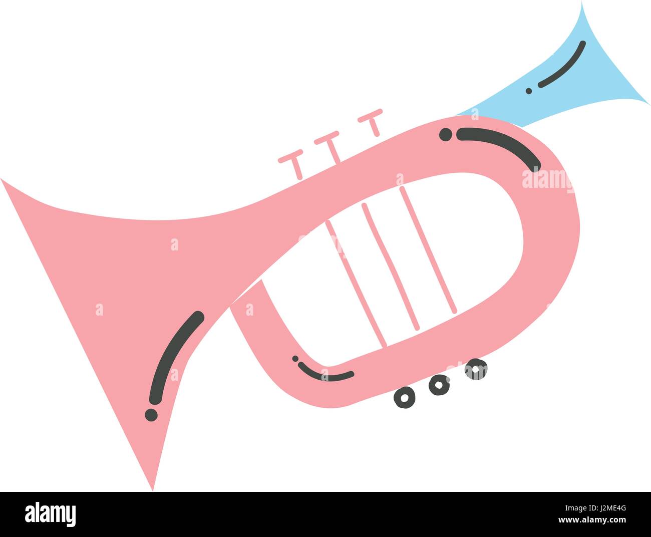 Instruments de musique jouer trompette mignon Illustration de Vecteur