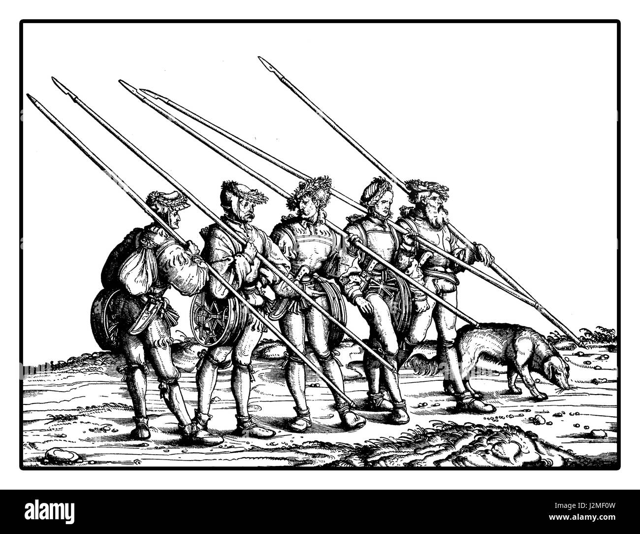 Les chasseurs de chamois triomphe de Maximilien I, gravure sur bois monumentale imprime de nombreux artistes du XVI siècle Banque D'Images