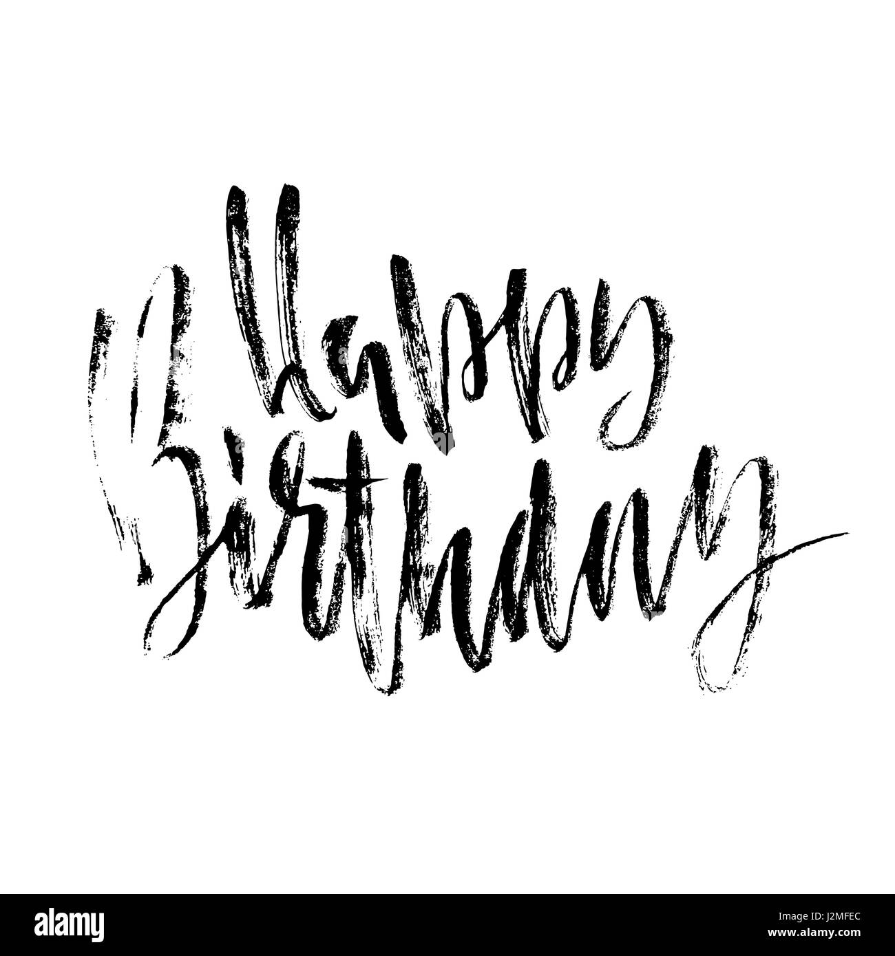 Joyeux anniversaire lettrage pour invitation et carte de souhaits, estampes et affiches. L'inscription à la main, design calligraphique. Vector illustration Illustration de Vecteur
