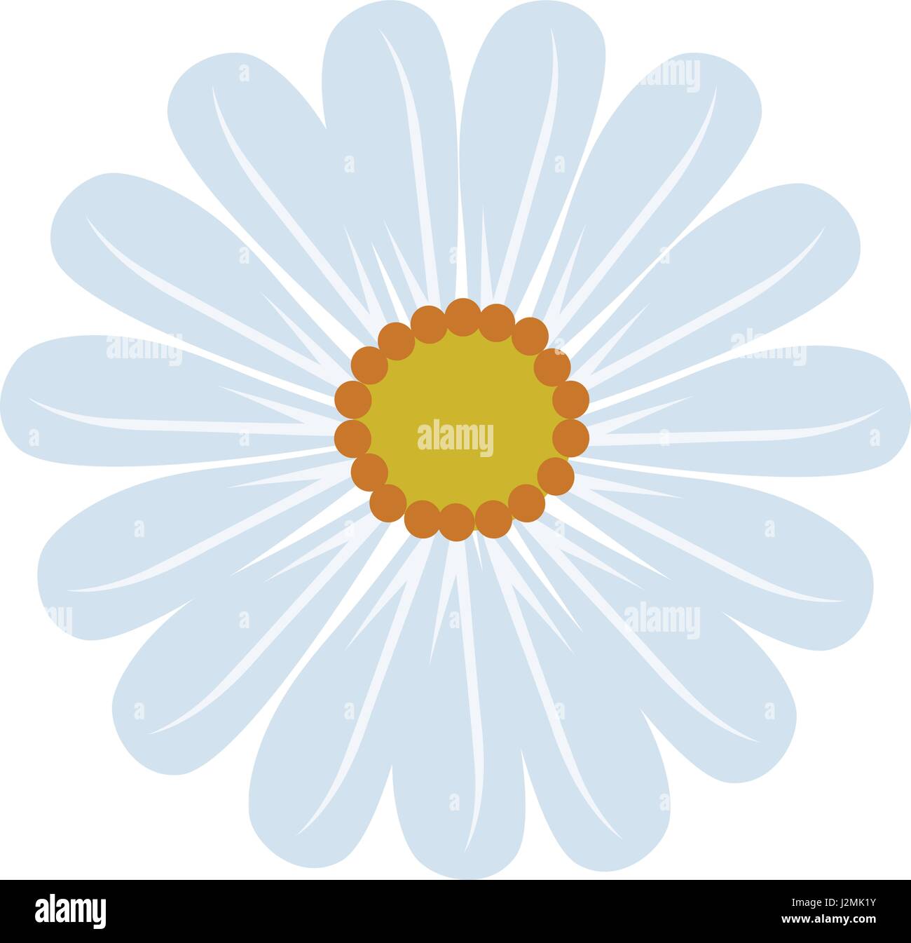 Daisy doux en fleur bleu et jaune équilibré Illustration de Vecteur
