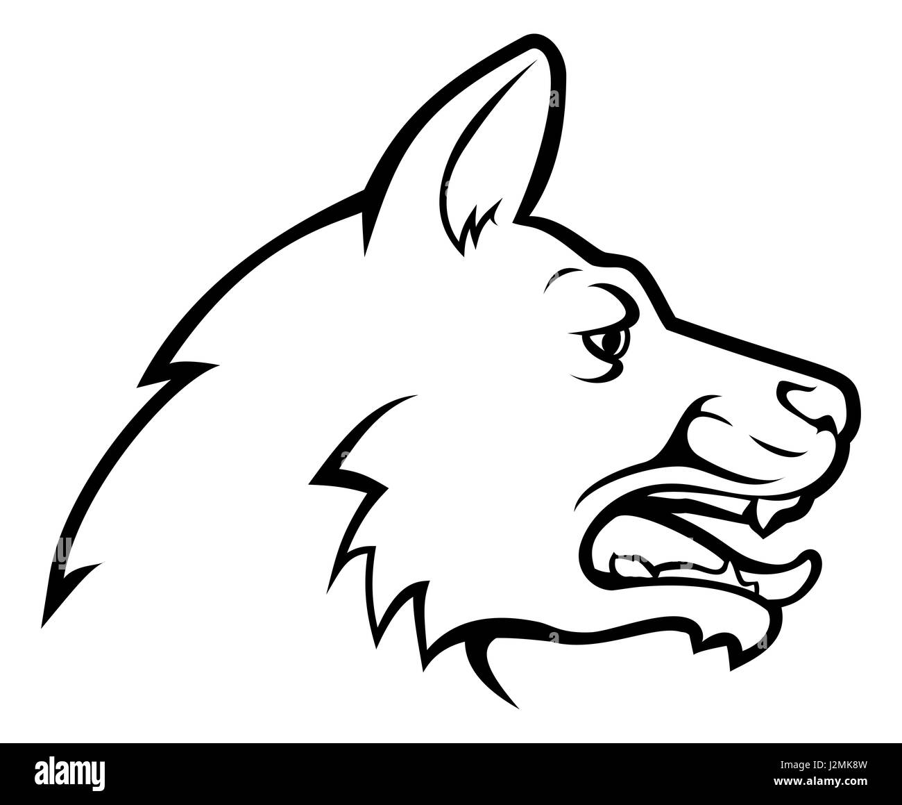 Une illustration d'une tête de chien ou le visage de profil Banque D'Images