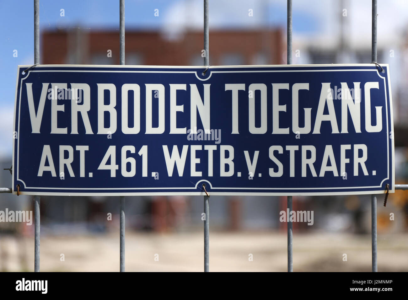 Panneau routier néerlandais : pas d'accès Banque D'Images