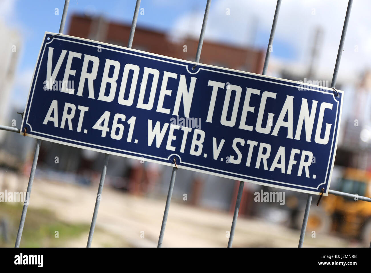 Panneau routier néerlandais : pas d'accès Banque D'Images