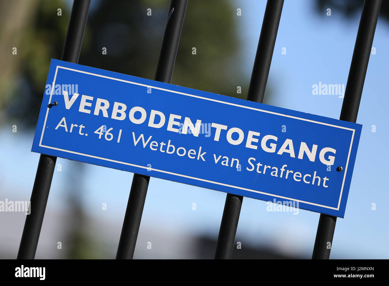 Panneau routier néerlandais : pas d'accès Banque D'Images