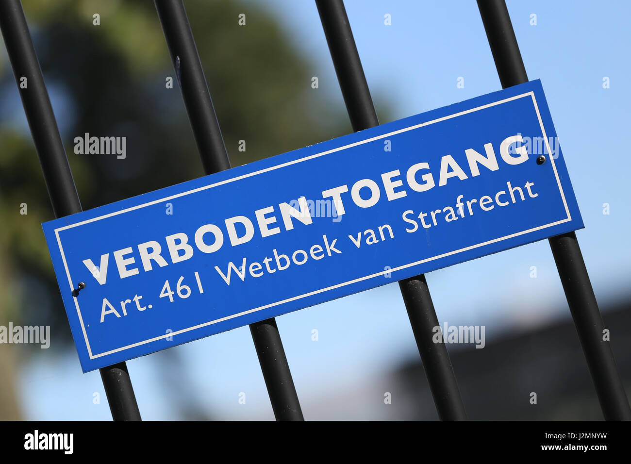Panneau routier néerlandais : pas d'accès Banque D'Images