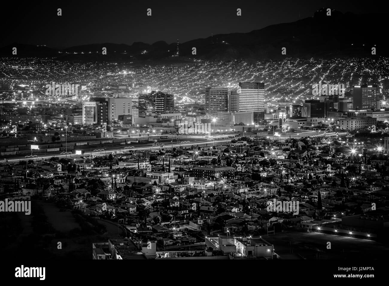Coucher du soleil à El Paso, au Texas. Banque D'Images